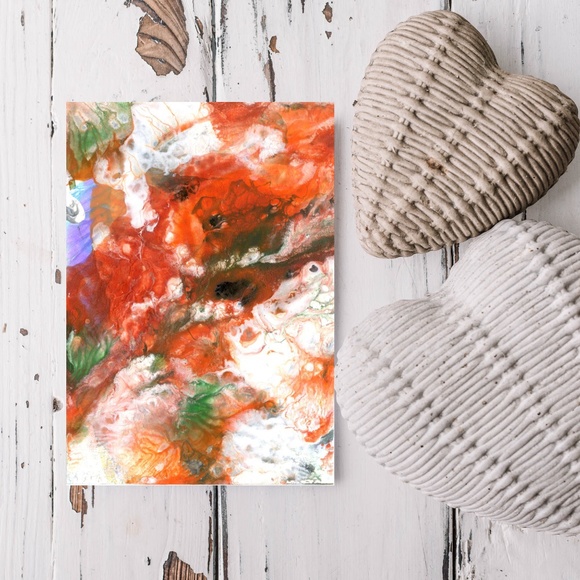 Original ACEO - Miniature Abstract Painting - Organic Abstract 2 - Picture 3 of 5